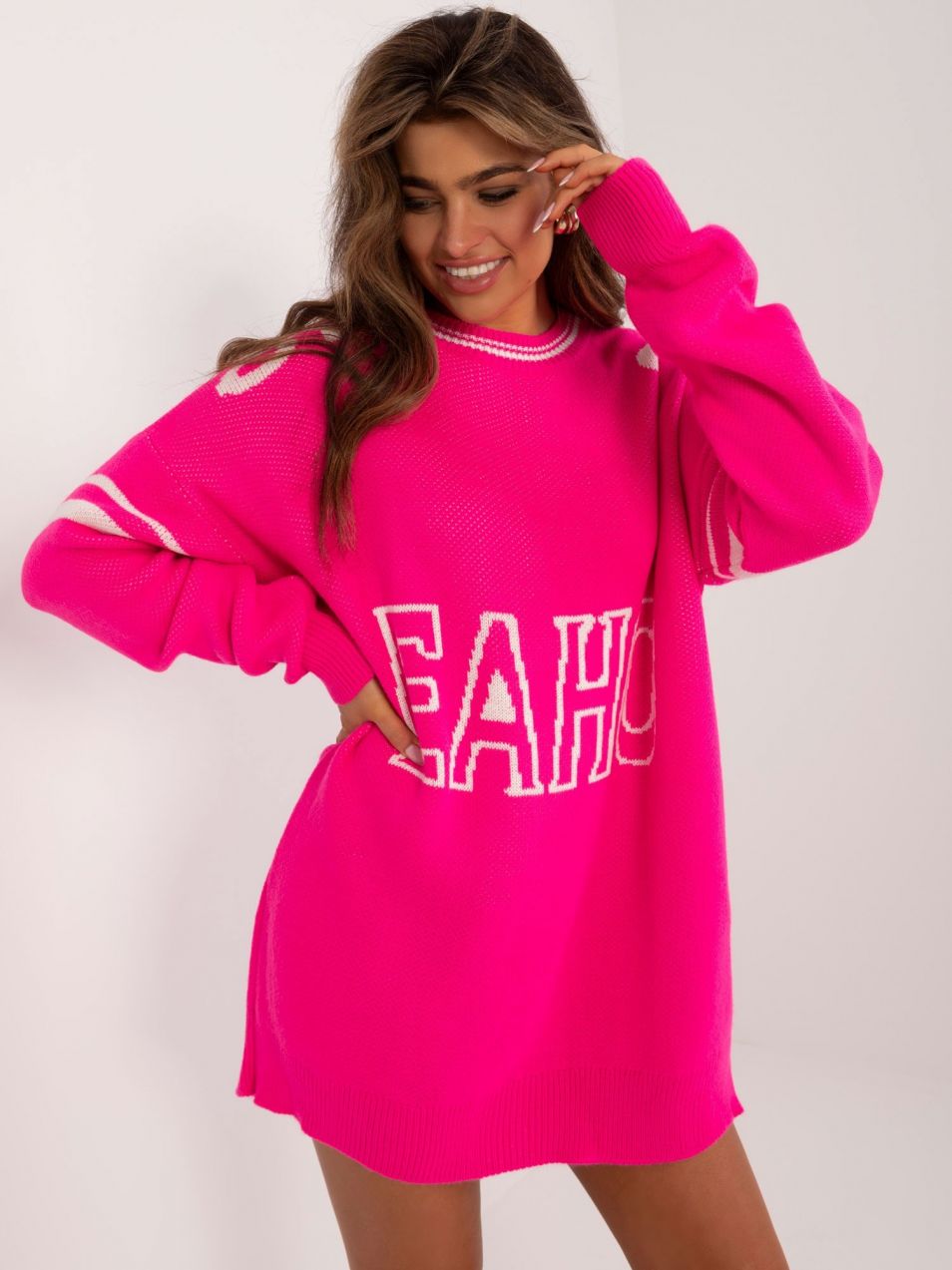 Pink women's oversize sweater
