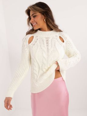 Ecru women's knitted sweater