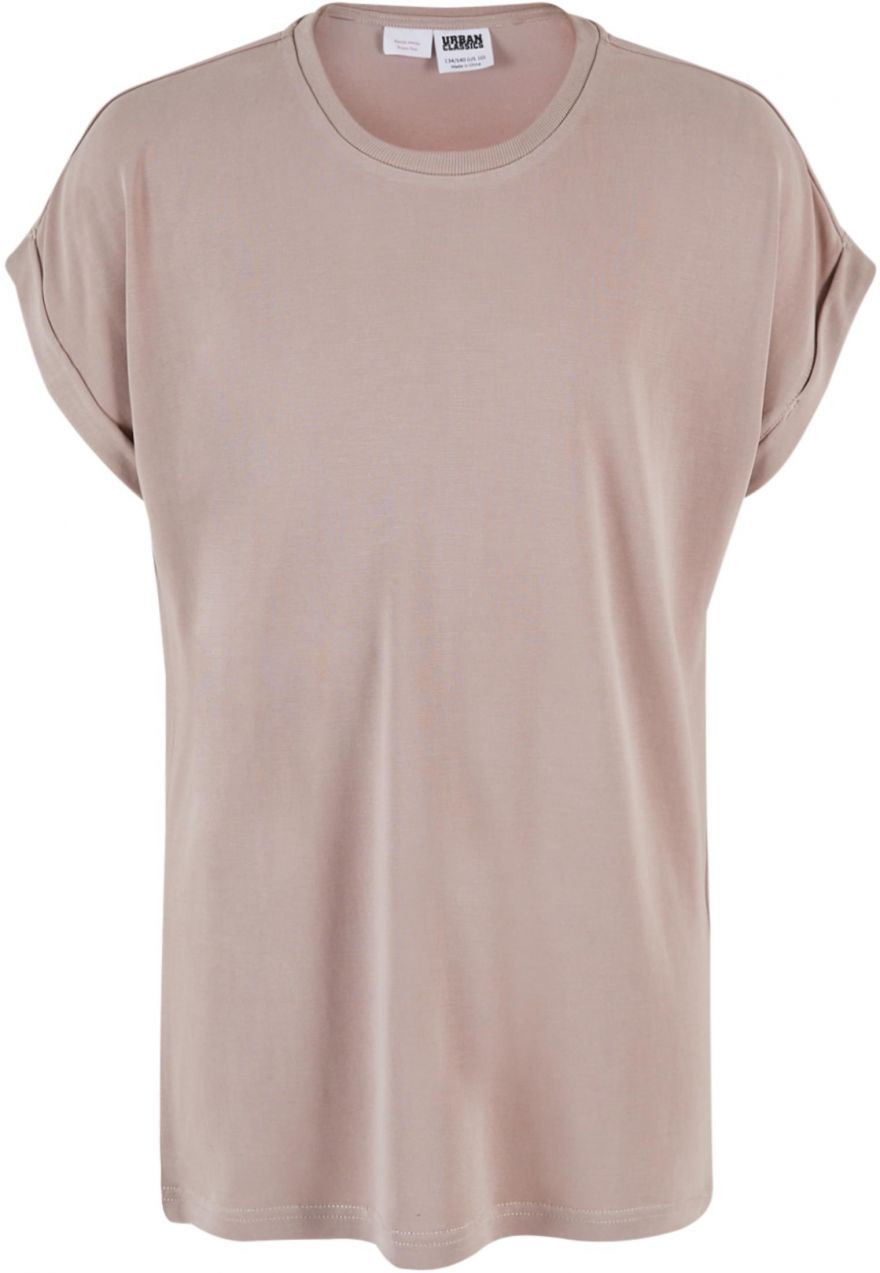 Modal Extended Shoulder Powder Pink Girl's T-Shirt