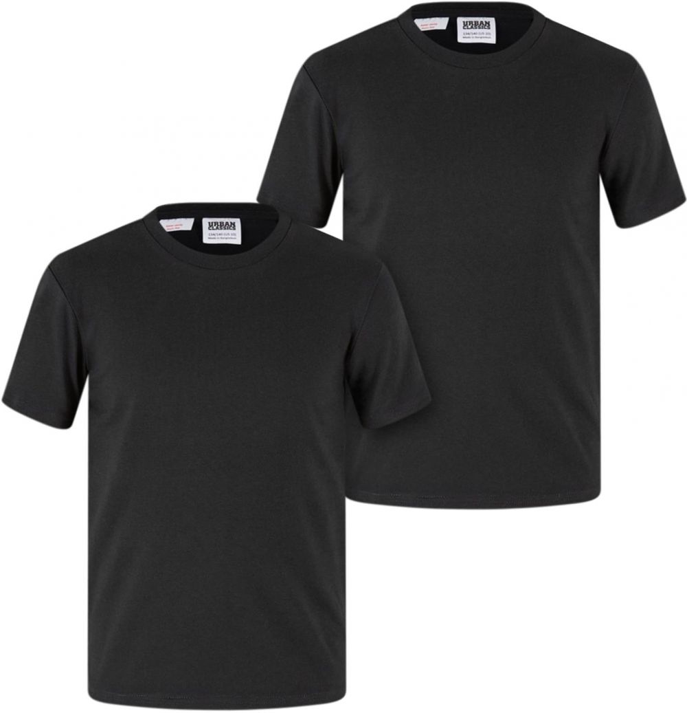 Girls' Stretch T-shirt Jersey 2-pack black+black