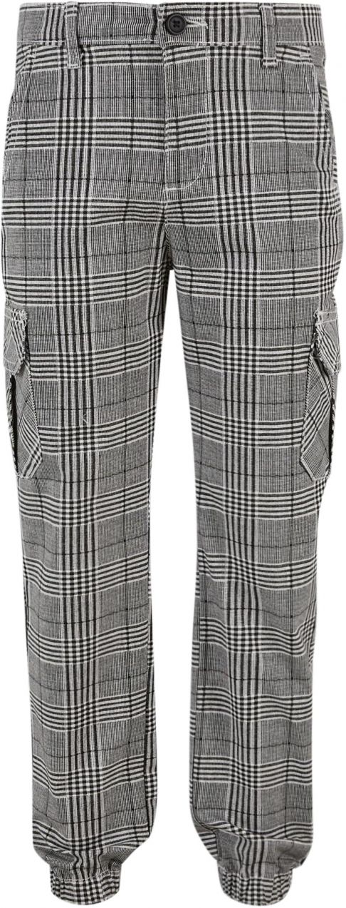 AOP Glencheck Cargo boys' pants black/white