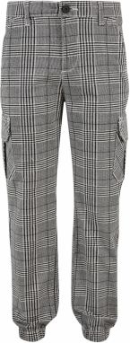 AOP Glencheck Cargo boys' pants black/white