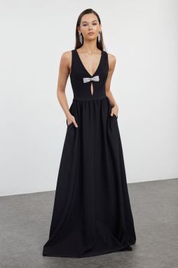 Trendyol Black Plain Regular Woven Evening Dress & Graduation Dress