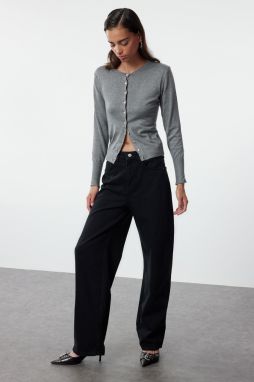 Trendyol Black High Waist Rail Barrel Jeans