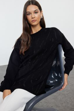Trendyol Black Stone Embroidered Knitwear Sweater