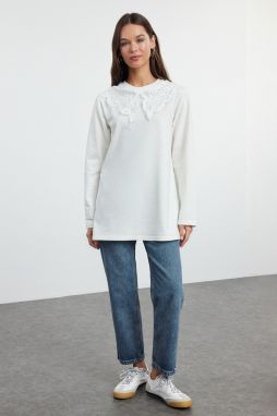 Trendyol Ecru Collar Detailed Knitted Tunic