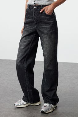 Trendyol Black More Sustainable High Waist Wide Leg Jeans