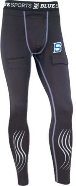 Blue Sports Compression SR trousers with jockstrap, XL