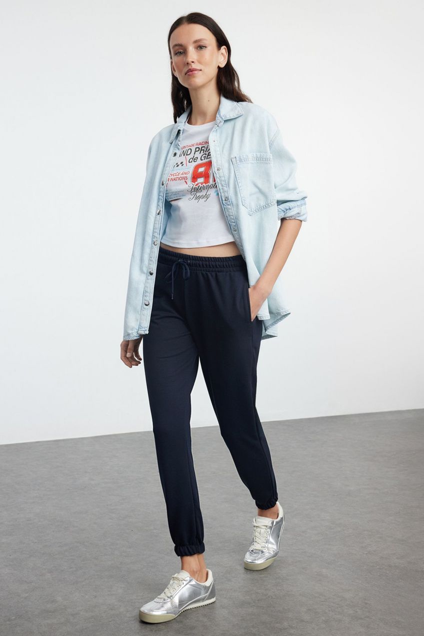 Trendyol Navy Blue Basic Jogger Thin Knitted Sweatpants