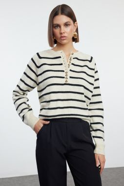 Trendyol Stone Basic Striped Knitwear Sweater