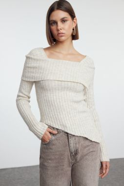 Trendyol Stone Collar Detailed Hem Asymmetrical Knitwear Sweater