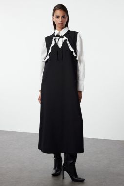 Trendyol Black Collar Detailed Woven Dress