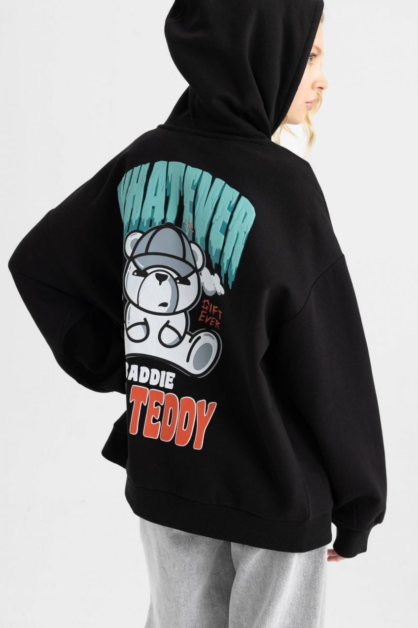 DEFACTO Cool Oversize Fit Printed Thick Fabric Sweatshirt