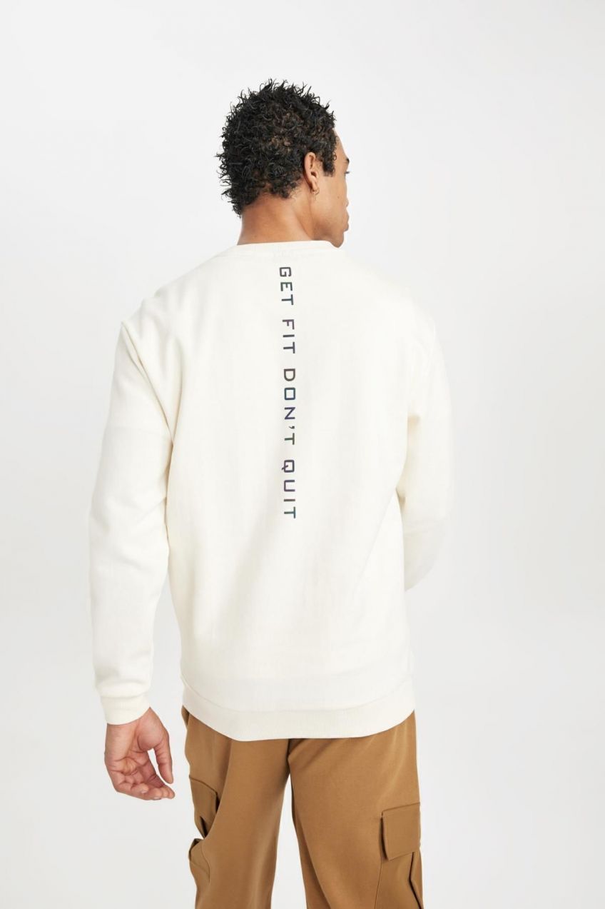 DEFACTO Fit Standard Fit Crew Neck Printed Sweatshirt