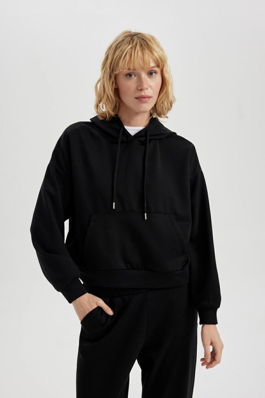 DEFACTO Fit Hooded Scuba Diver Athlete Sweatshirt