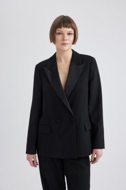 DEFACTO Oversize Fit Jacket Collar Crepe Blazer Jacket