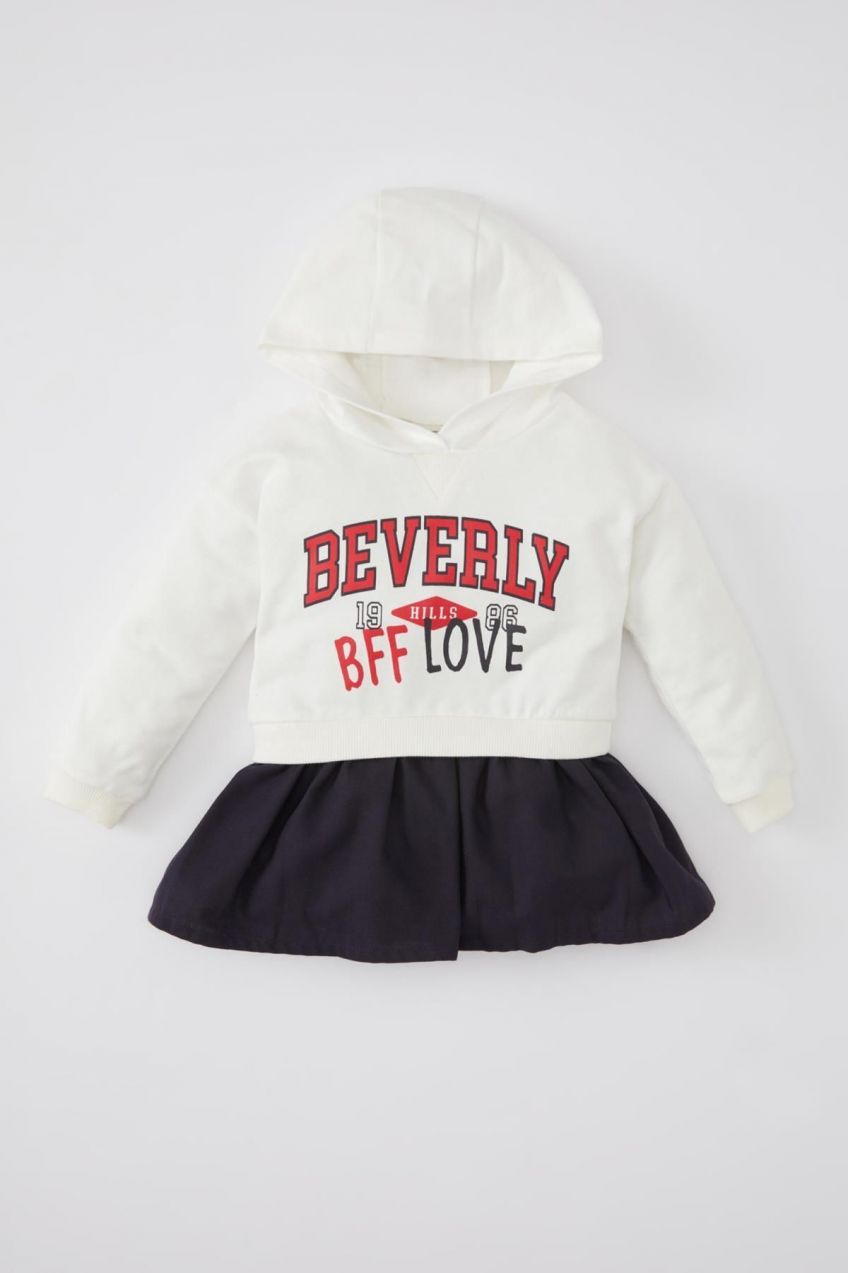 DEFACTO Baby Girl Printed Long Sleeve Dress