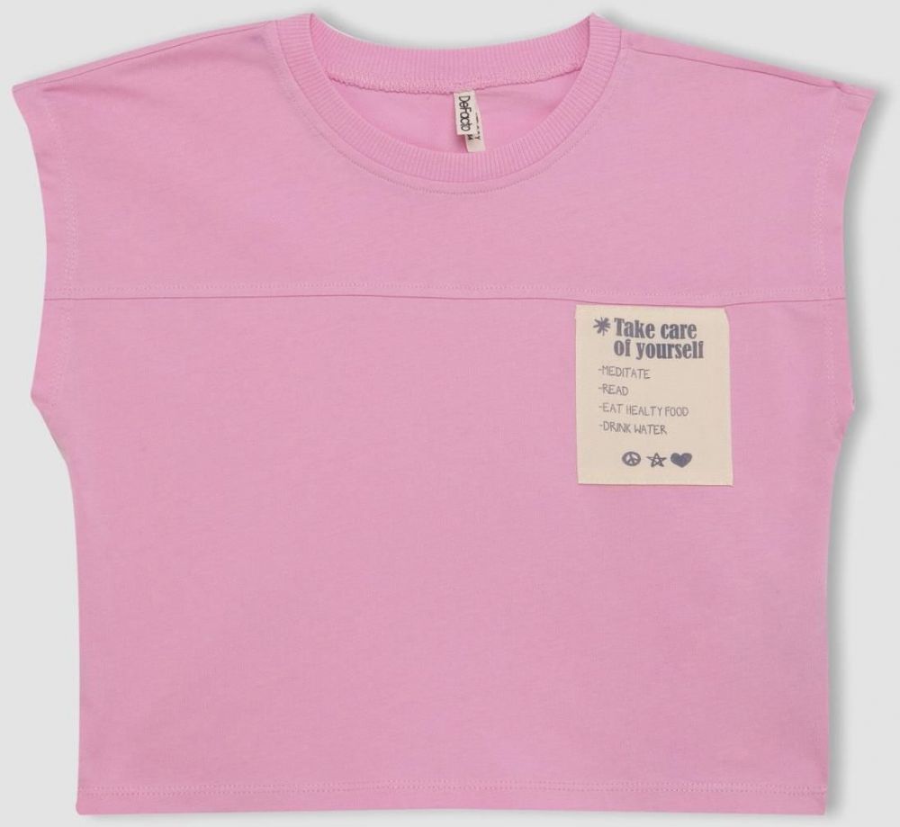DEFACTO Girls Boxy Fit Printed Short Sleeve T-Shirt