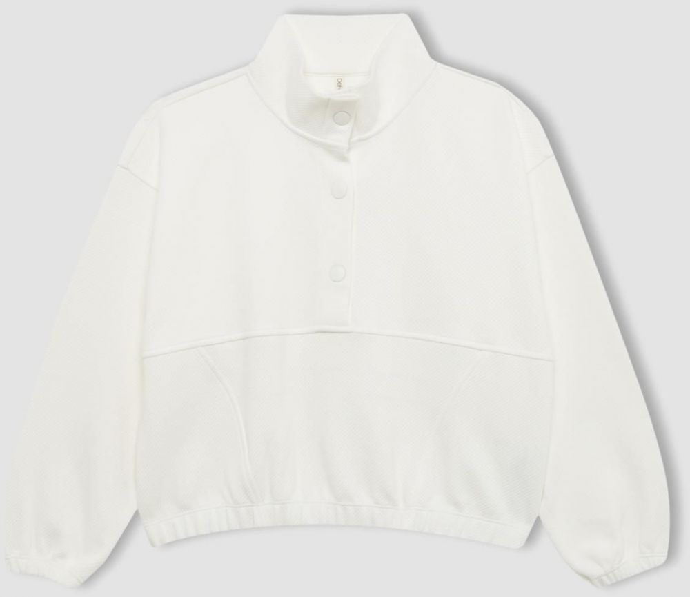 DEFACTO Girls Oversize Fit Turtleneck Sweatshirt