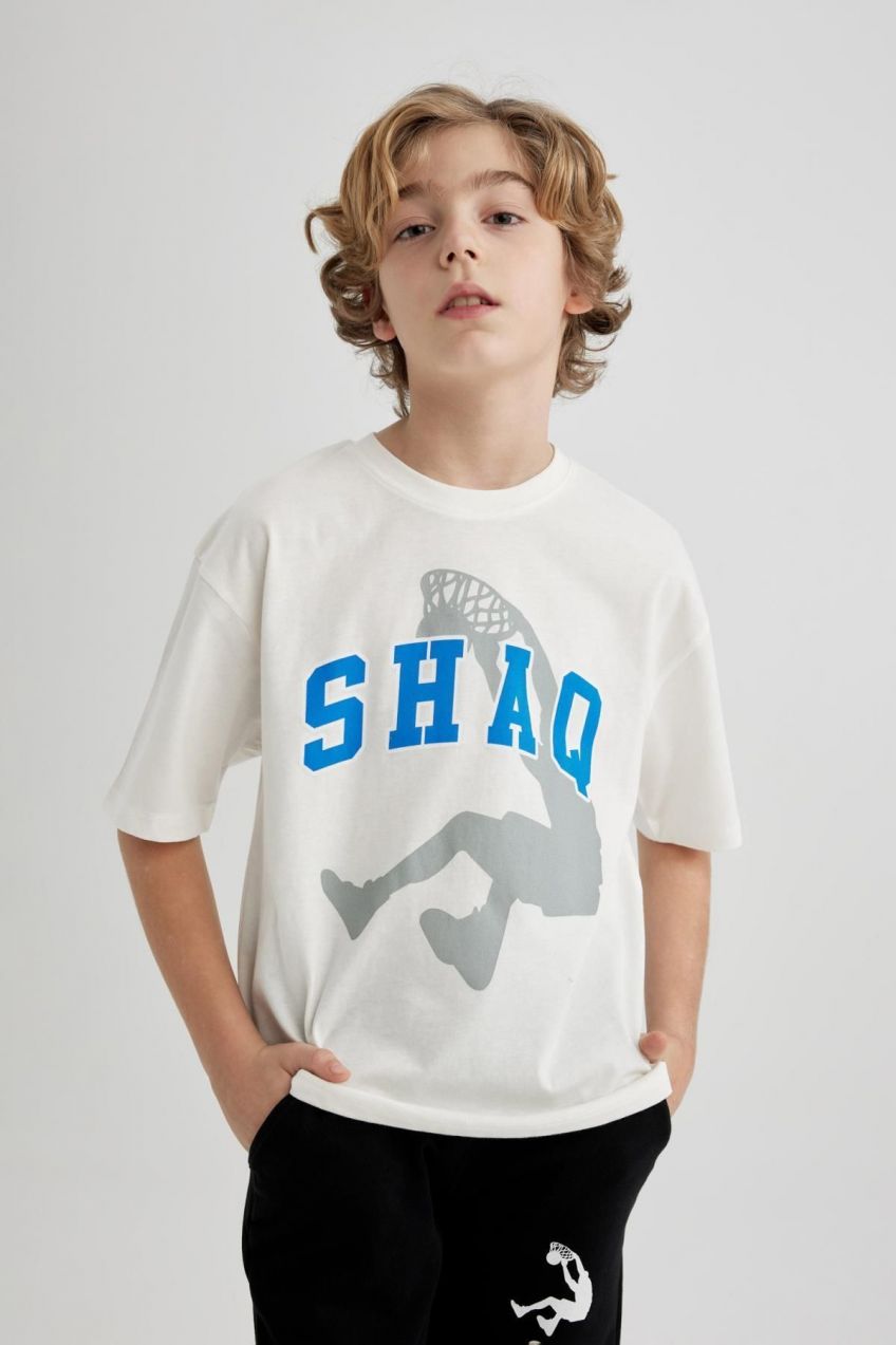 DEFACTO Boys Shaquille O'neal Oversize Fit Crew Neck Short Sleeve T-shirt