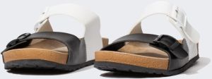 DEFACTO Men's Flat Sole Double Banded Faux Leather Slippers