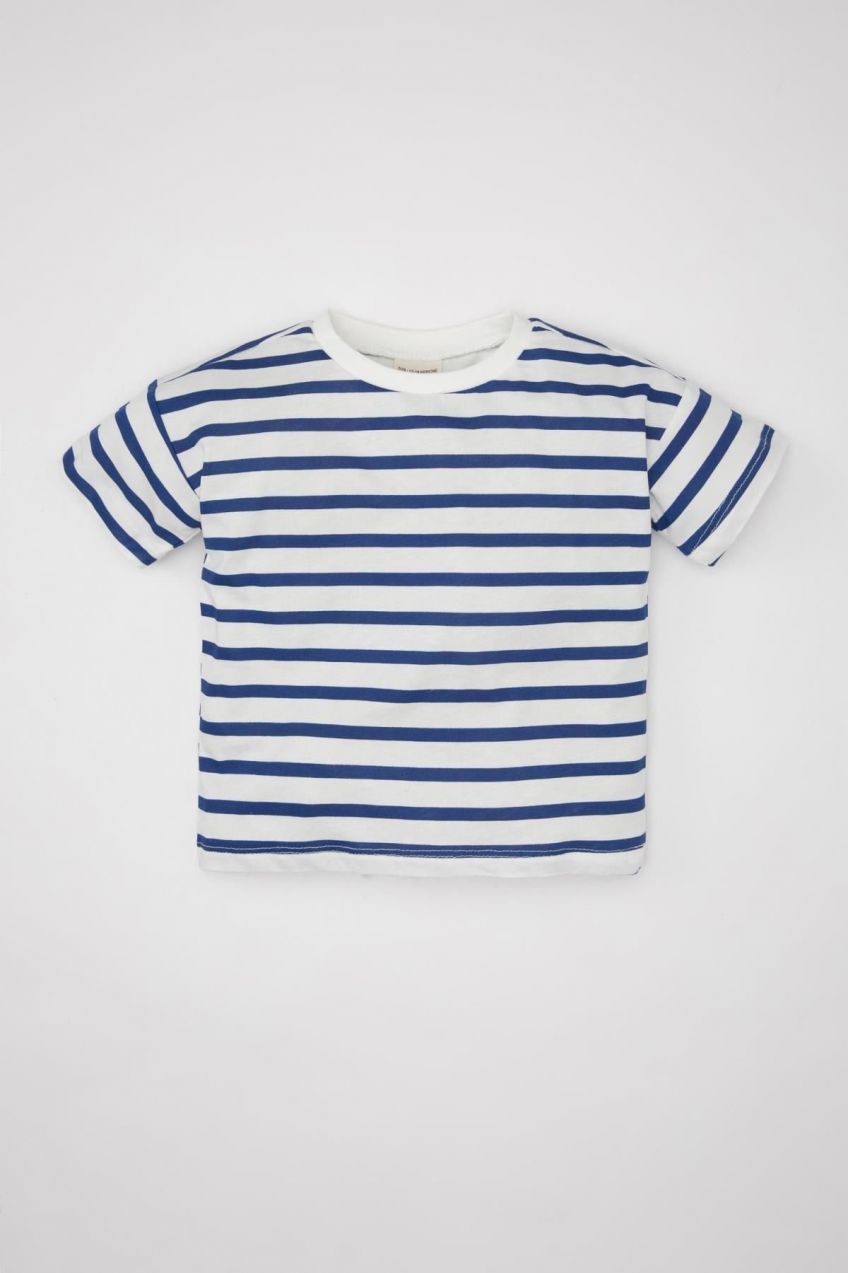 DEFACTO Baby Girl Standard Fit Striped Short Sleeve T-Shirt