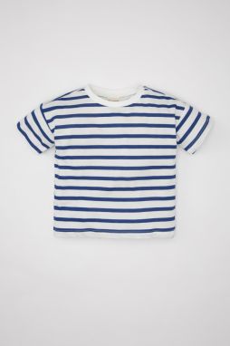 DEFACTO Baby Girl Standard Fit Striped Short Sleeve T-Shirt