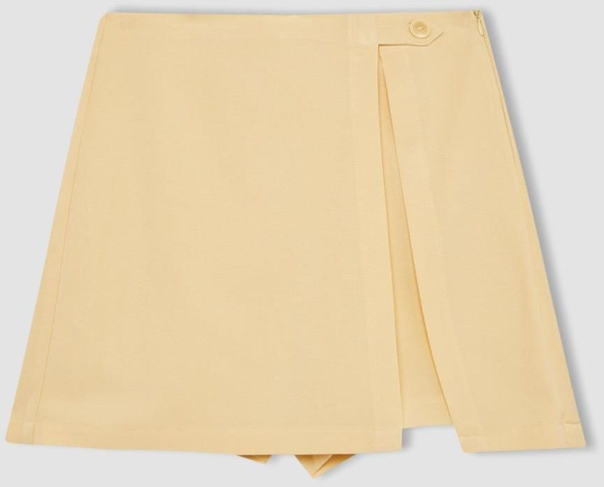 DEFACTO Regular Fit High Waist Linen Blend Shorts Skirt
