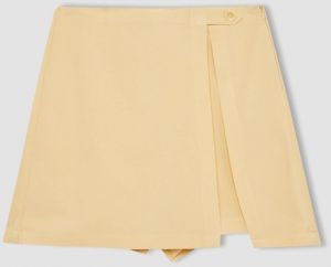 DEFACTO Regular Fit High Waist Linen Blend Shorts Skirt