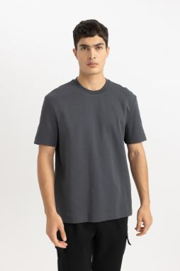 DEFACTO Regular Fit Crew Neck Short Sleeve Basic Heavy Fabric T-Shirt