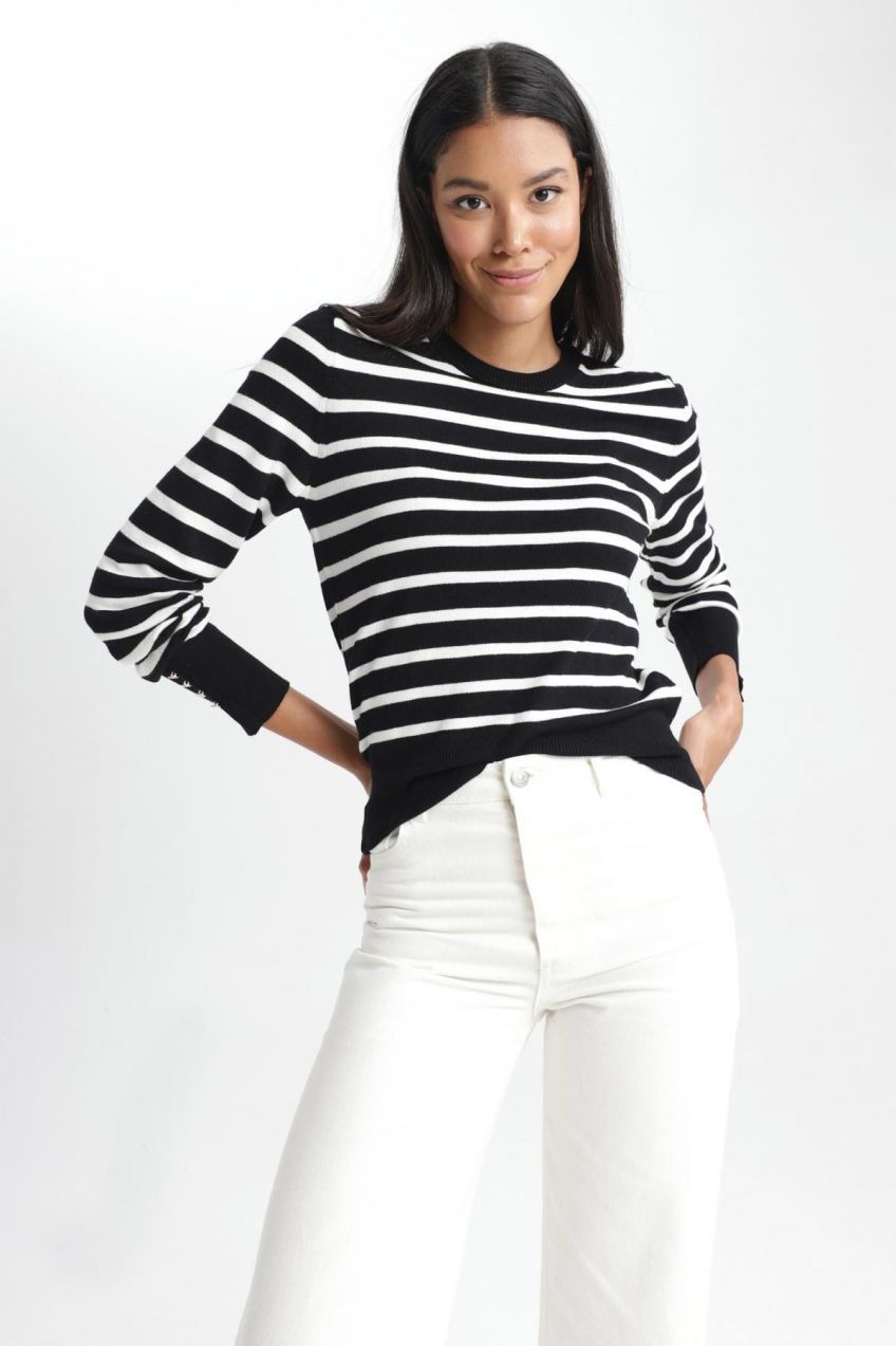 DEFACTO Regular Fit Striped Crew Neck Sweater