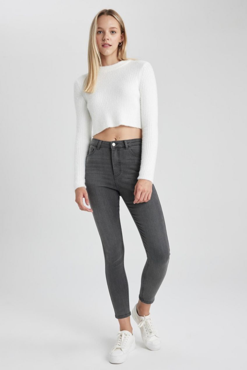 DEFACTO Skinny Fit High Waist Ankle Length Jean Trousers