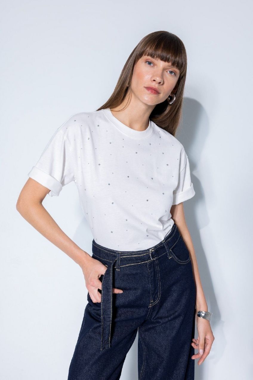 DEFACTO Oversize Fit Crew Neck Combed Cotton Short Sleeve T-Shirt