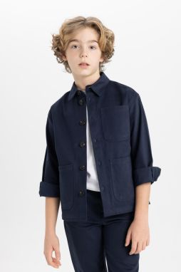 DEFACTO Boys Oversize Fit Polo Neck Long Sleeve Shirt