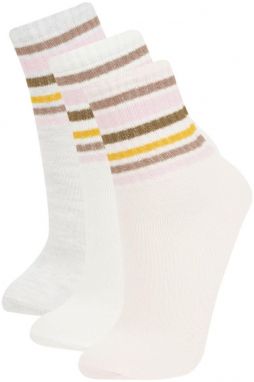 DEFACTO Girl's 3-Piece Cotton Long Socks
