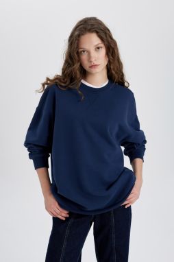 DEFACTO Oversize Fit Crew Neck Thick Fabric Long Sleeve T-Shirt