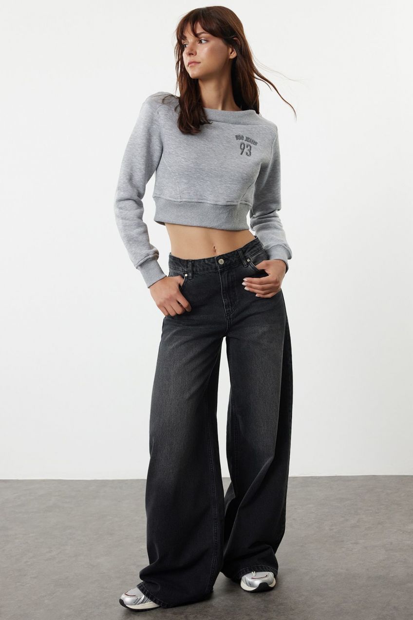 Trendyol Black High Waist Extra Wide Leg Jeans