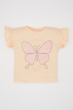 DEFACTO Baby Girl Butterfly Patterned Short Sleeve T-Shirt