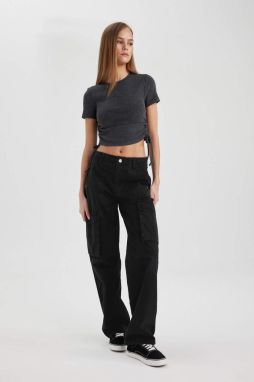 DEFACTO Straight Fit Cargo Pocket Standard Gabardine Trousers