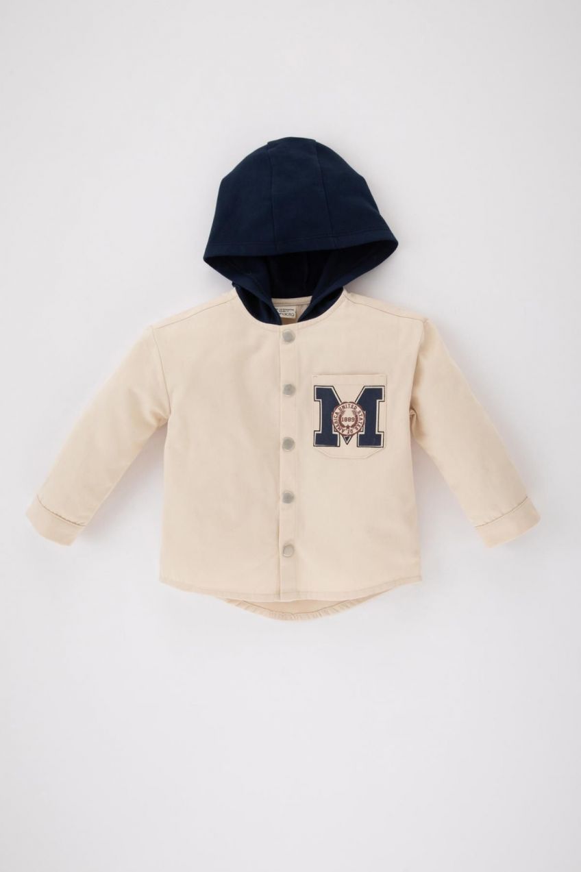 DEFACTO Baby Boy Hooded Gabardine Long Sleeve Shirt