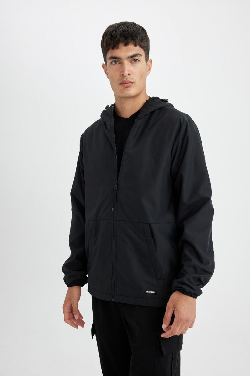 DEFACTO Water Repellent Double Slim Fit Hooded Raincoat
