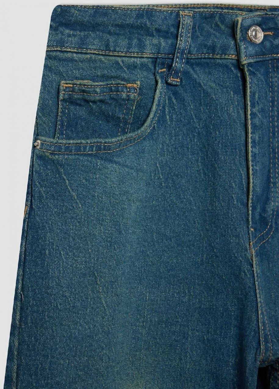 DEFACTO Comfort Mom High Waist Long Jean Washed Trousers