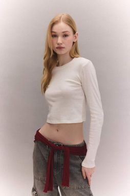 DEFACTO Cool Fitted Ribbed Long Sleeve T-Shirt
