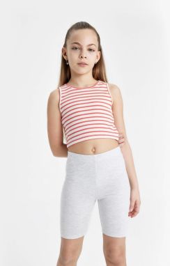 DEFACTO Girls' Crew Neck Striped Undershirt