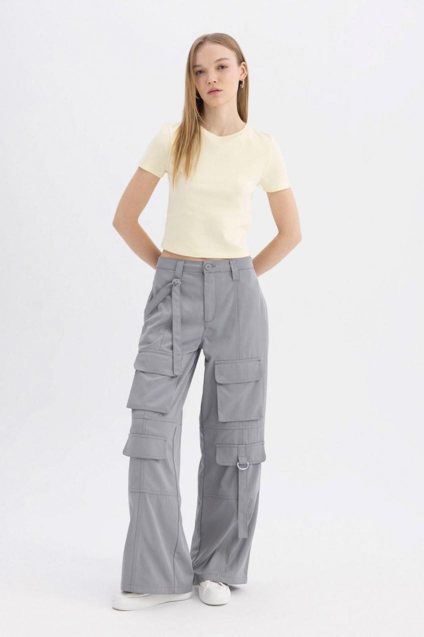 DEFACTO Cool Wide Leg Cargo Normal Waist Trousers