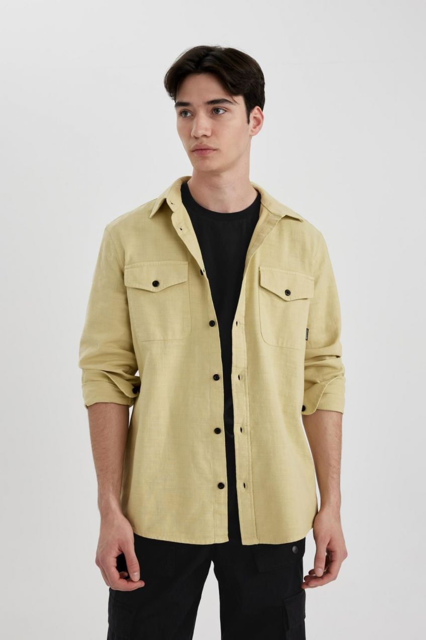 DEFACTO Regular Fit Cotton Long Sleeve Shirt