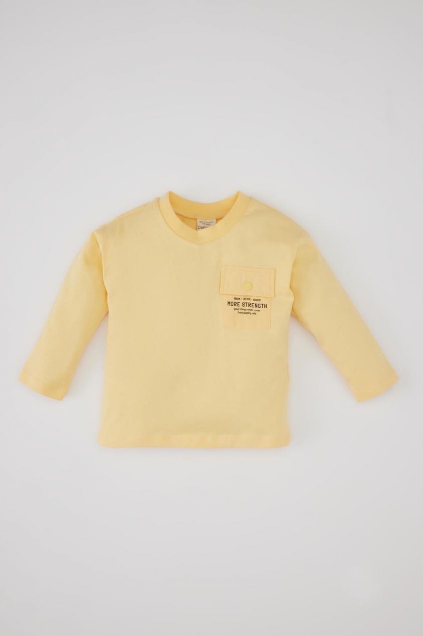 DEFACTO Baby Boy Crew Neck Printed Long Sleeve T-Shirt