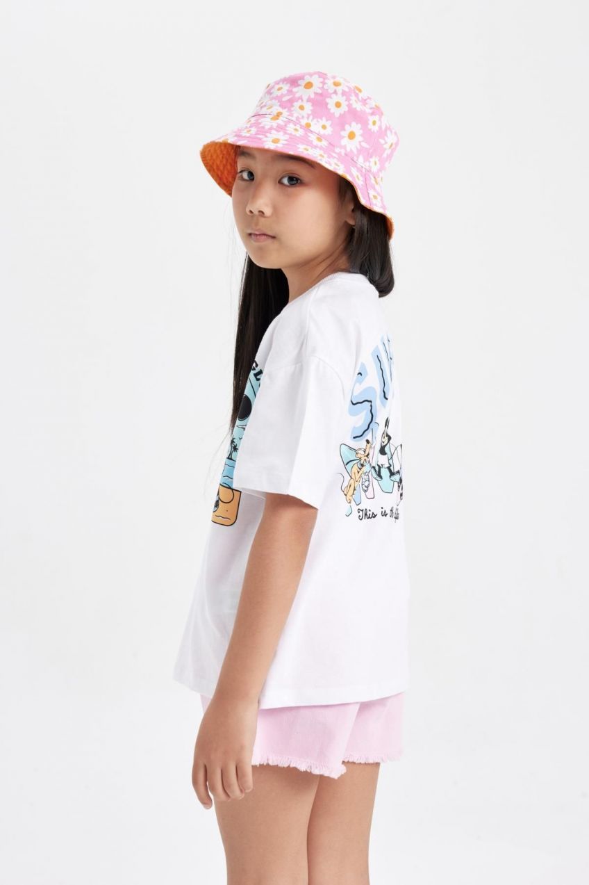 DEFACTO Girls Disney Mickey Mouse &friends Relax Fit Short Sleeve T-shirt