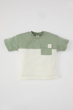 DEFACTO Baby Boy Crew Neck Color Block Short Sleeve T-Shirt