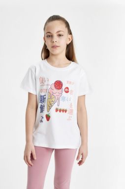 DEFACTO Girls Printed Short Sleeve T-Shirt